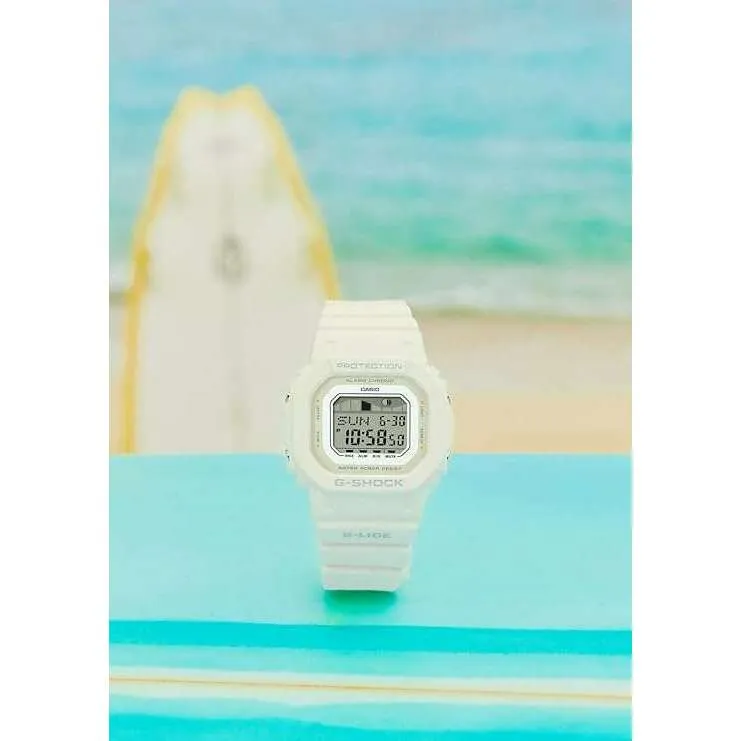 CASIO G-SHOCK G-LIDE DAY-DATE WHITE RESIN STRAP DIGITAL DIAL LADIES WATCH GLX-S5600-7BJF