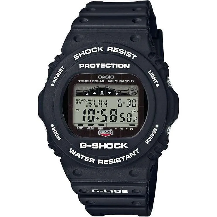 CASIO G-SHOCK G-LIDE SOLAR BLACK RUBBER STRAP GREY DIGITAL DIAL MEN WATCH GWX-5700CS-1JF