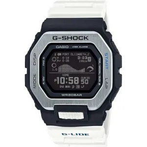 CASIO G-SHOCK G-LIDE WHITE RESIN STRAP BLACK DIGITAL DIAL MEN WATCH GBX-100-7JF