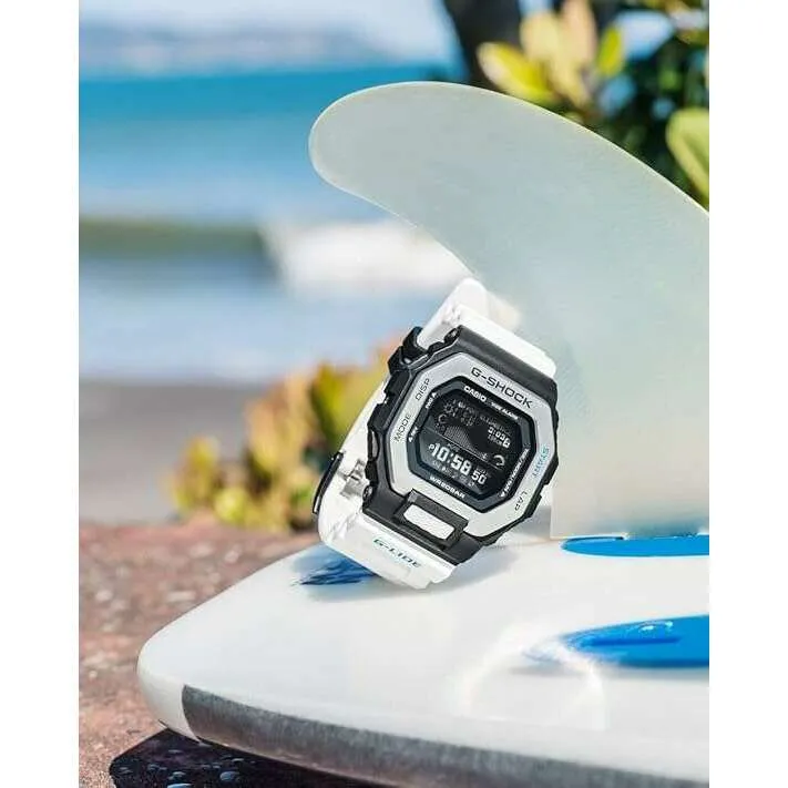 CASIO G-SHOCK G-LIDE WHITE RESIN STRAP BLACK DIGITAL DIAL MEN WATCH GBX-100-7JF
