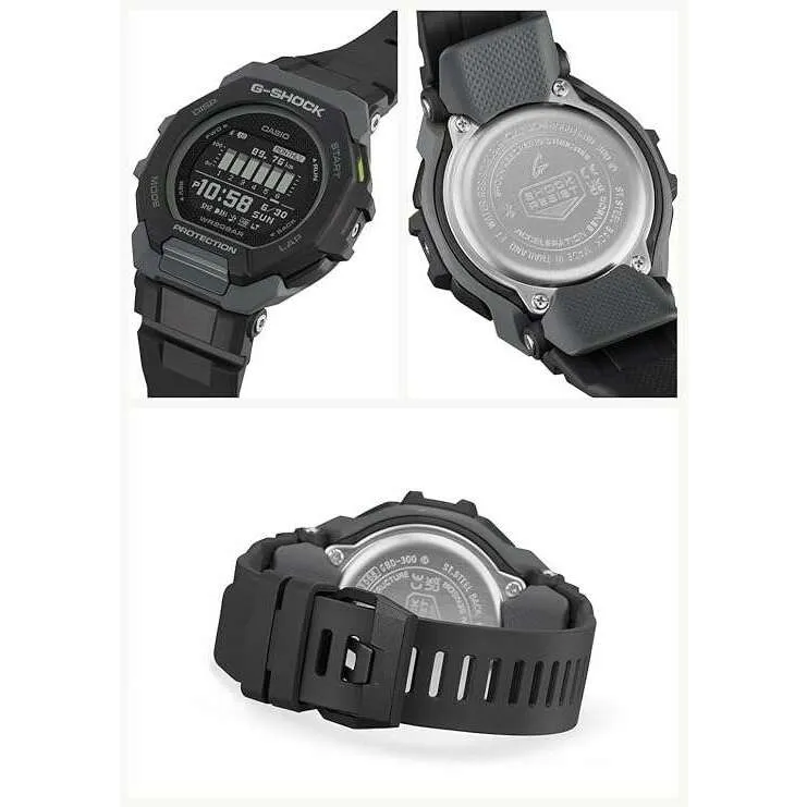 CASIO G-SHOCK G-SQUAD BLUETOOTH DAY-DATE DIGITAL BLACK MEN WATCH GBD-300-1JF