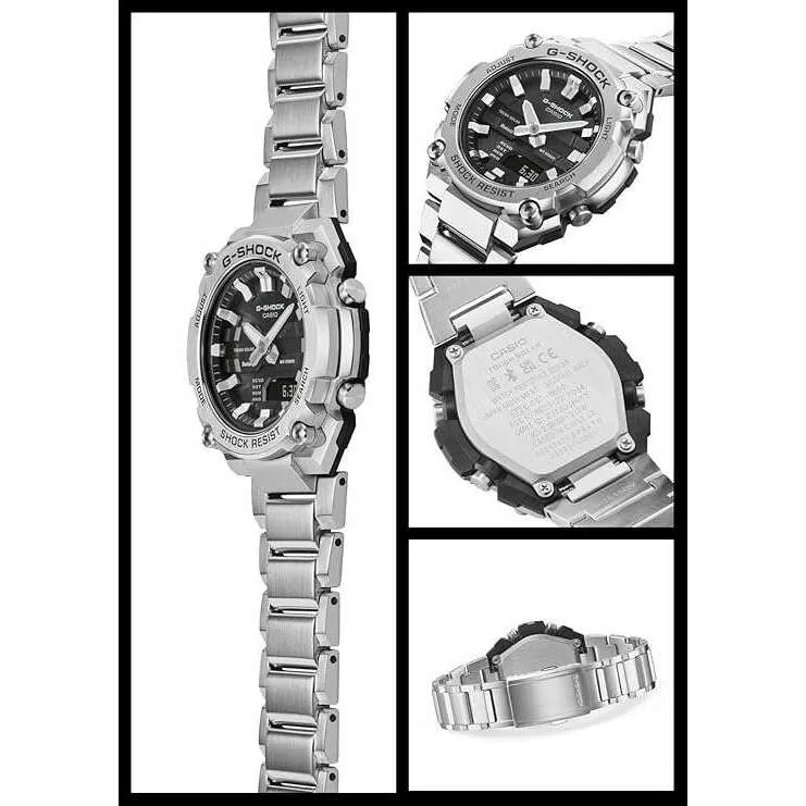 CASIO G-SHOCK G-STEEL BLUETOOTH SOLAR SILVER & BLACK MEN WATCH GST-B600D-1AJF