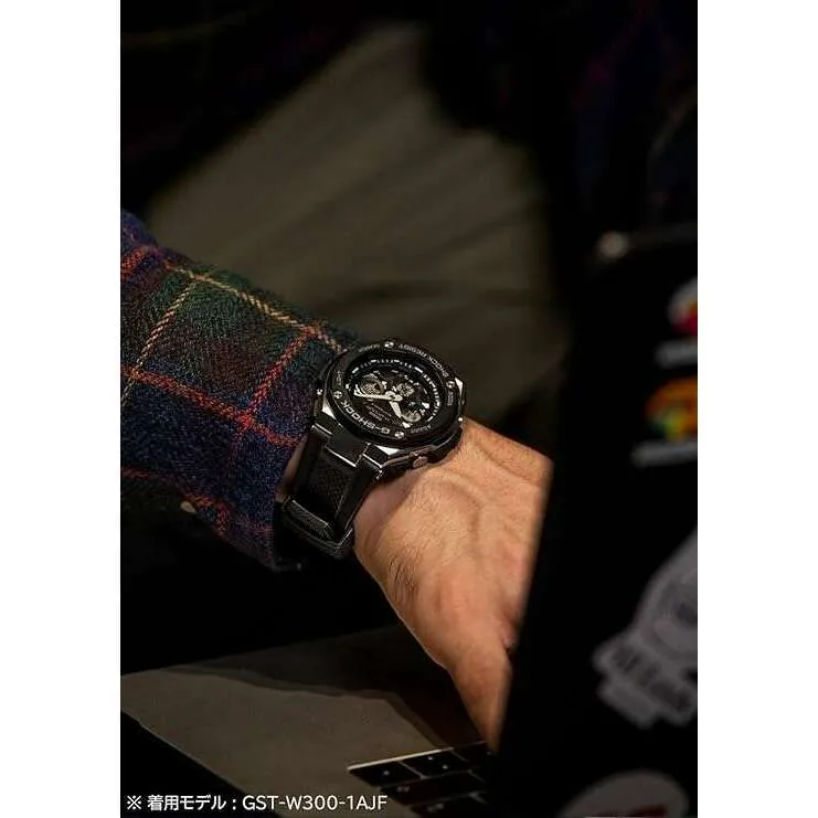 CASIO G-SHOCK G-STEEL RADIO SOLAR ANALOG DIGITAL DIAL BLACK & SILVER MEN WATCH GST-W310-1AJF