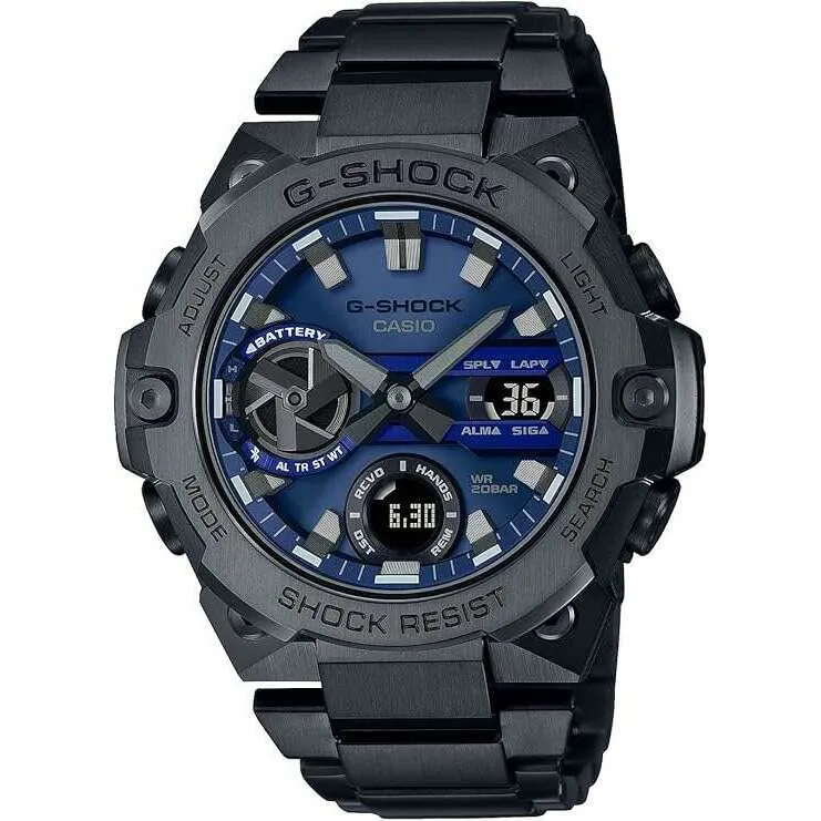 CASIO G-SHOCK G-STEEL SMARTPHONE LINKED GREY & BLUE MEN WATCH GST-B400BD-1A2JF