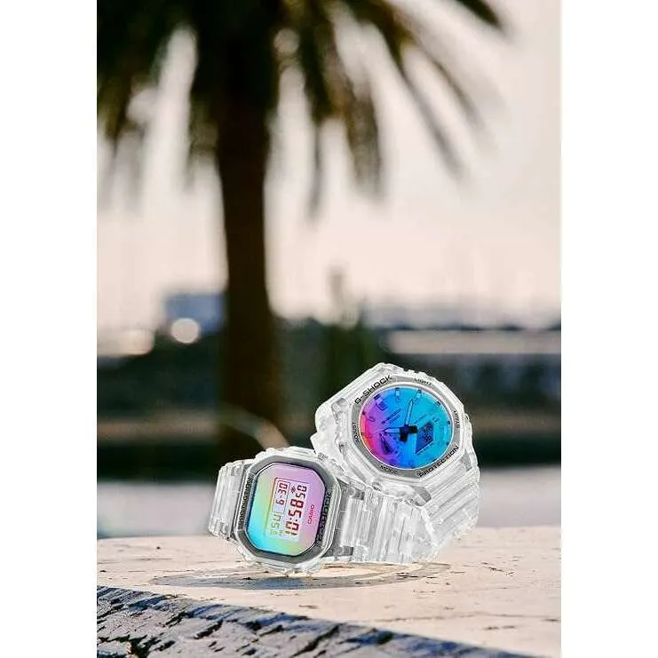 CASIO G-SHOCK IRIDESCENT COLOR SERIES CLEAR SKELETON MEN WATCH GA-2100SRS-7AJF