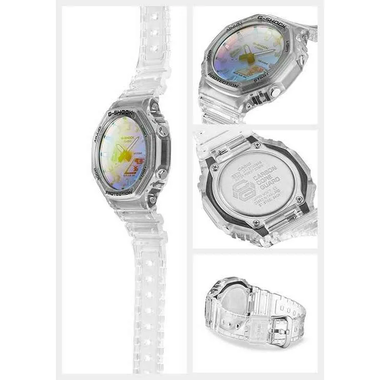 CASIO G-SHOCK IRIDESCENT COLOR SERIES CLEAR SKELETON MEN WATCH GA-2100SRS-7AJF
