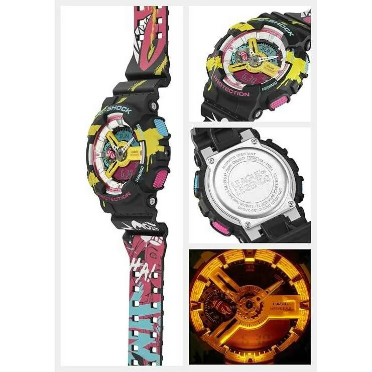 CASIO G-SHOCK LEAGUE OF LEGENDS COLLABORATION MULTICOLORED MEN WATCH GA-110LL-1AJR