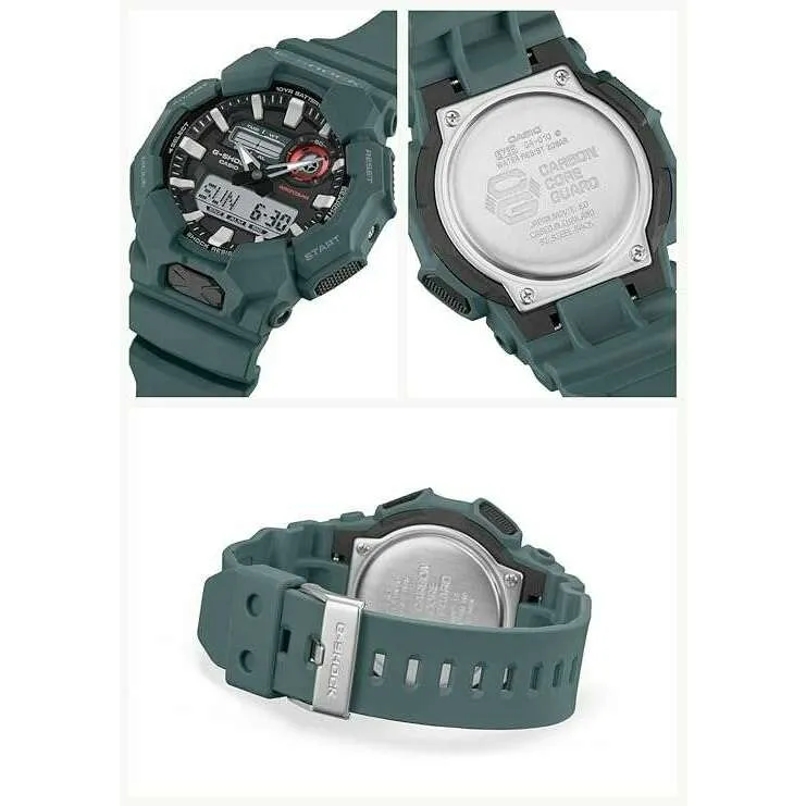 CASIO G-SHOCK LONGLIFE BATTERY DAY-DATE BLUE GREEN RESIN STRAP MEN WATCH GA-010-2AJF