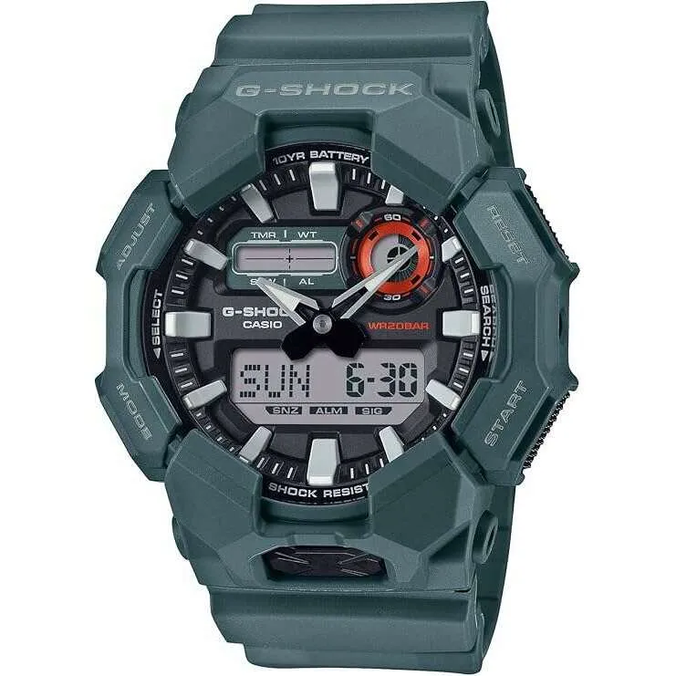 CASIO G-SHOCK LONGLIFE BATTERY DAY-DATE BLUE GREEN RESIN STRAP MEN WATCH GA-010-2AJF