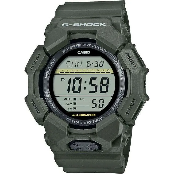 CASIO G-SHOCK LONGLIFE BATTERY KHAKI RESIN STRAP DIGITAL DIAL MEN WATCH GD-010-3JF