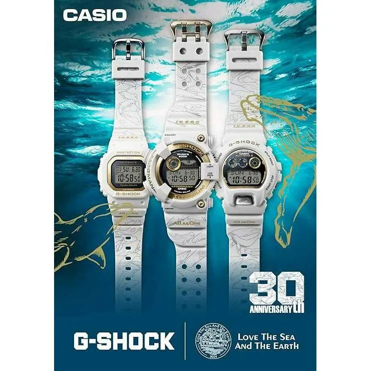 CASIO G-SHOCK LOVE THE SEA AND THE EARTH ICERC JAPAN WHITE & GOLD DIGITAL LADIES WATCH GMD-W5601K-7JR