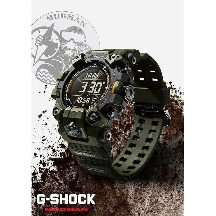 CASIO G-SHOCK MASTER OF G SERIES MUDMAN DIGITAL KHAKI MEN WATCH GW-9500-3JF