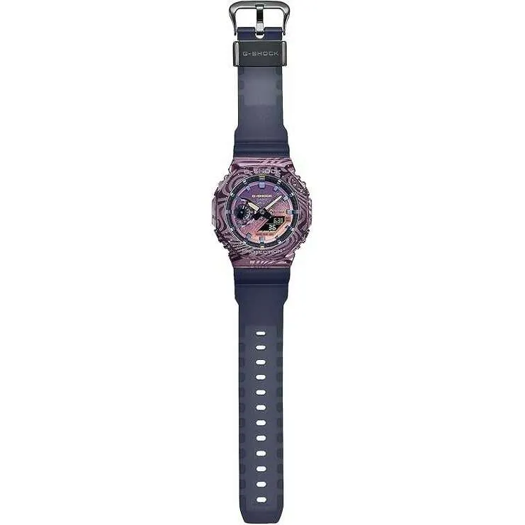 CASIO G-SHOCK METAL COVERED ANALOG DIGITAL PURPLE & NAVY MEN WATCH GM-2100MWG-1AJR