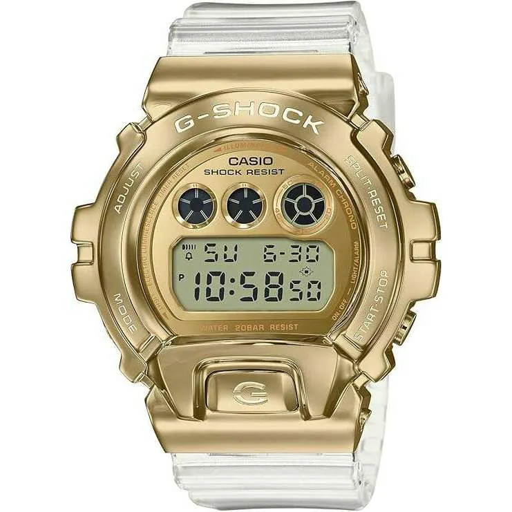 CASIO G-SHOCK METAL COVERED DIGITAL GOLD & CLEAR MEN WATCH GM-6900SG-9JF
