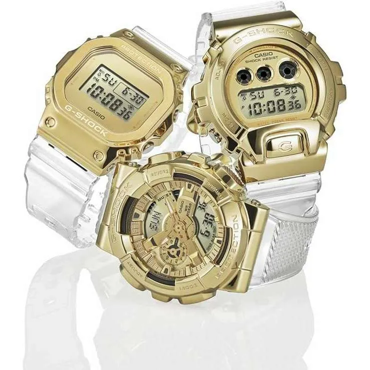 CASIO G-SHOCK METAL COVERED DIGITAL GOLD & CLEAR MEN WATCH GM-6900SG-9JF