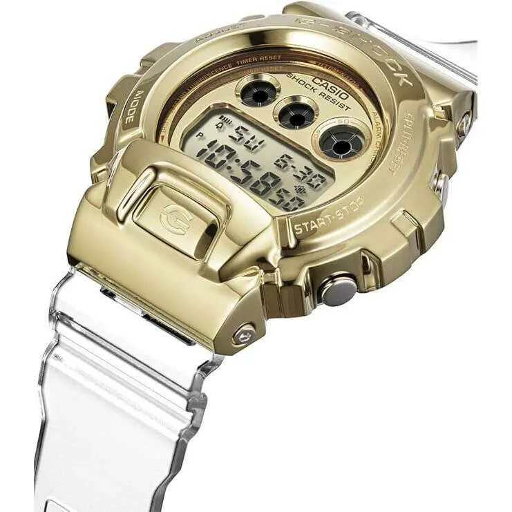 CASIO G-SHOCK METAL COVERED DIGITAL GOLD & CLEAR MEN WATCH GM-6900SG-9JF
