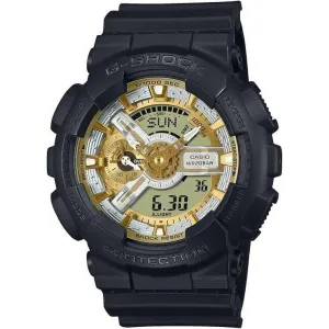 CASIO G-SHOCK METALLIC COLOR DIAL SERIES BLACK, SILVER & GOLD MEN WATCH GA-110CD-1A9JF