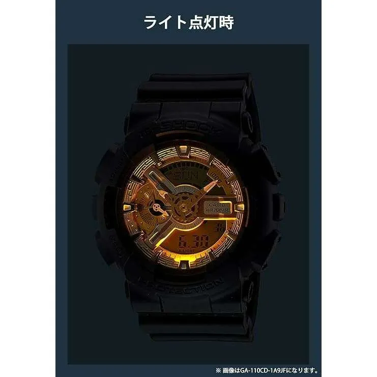 CASIO G-SHOCK METALLIC COLOR DIAL SERIES BLACK, SILVER & GOLD MEN WATCH GA-110CD-1A9JF