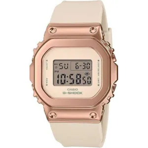CASIO G-SHOCK MID-SIZE MODEL METAL COVERED DIGITAL PINK BEIGE & GOLD LADIES WATCH GM-S5600UPG-4JF