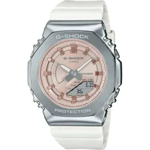 CASIO G-SHOCK PRECIOUS HEART SELECTION METAL COVERED WHITE & PINK LADIES WATCH GM-S2100WS-7AJF