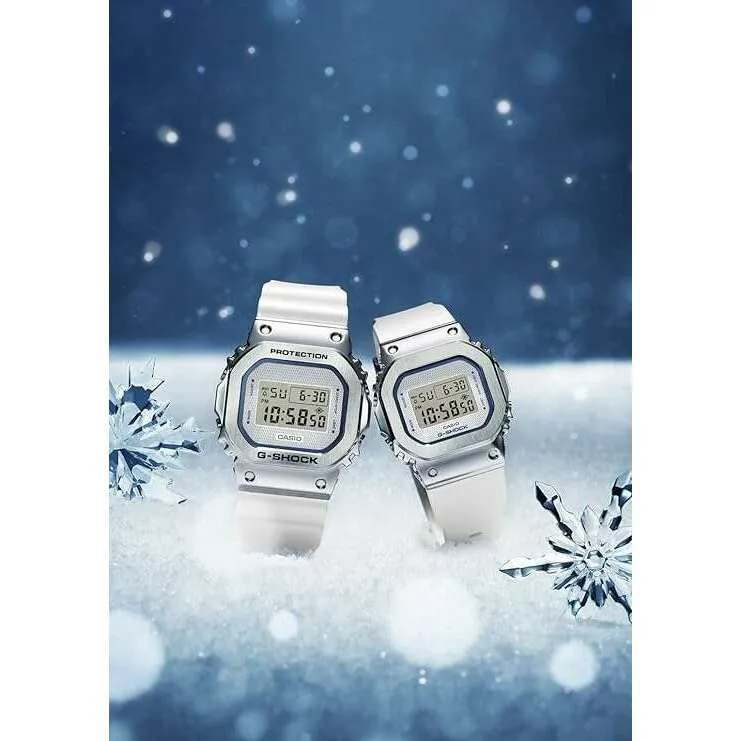 CASIO G-SHOCK PRECIOUS HEART SELECTION MID-SIZE MODEL METAL COVERED WHITE MEN WATCH GM-S5600LC-7JF