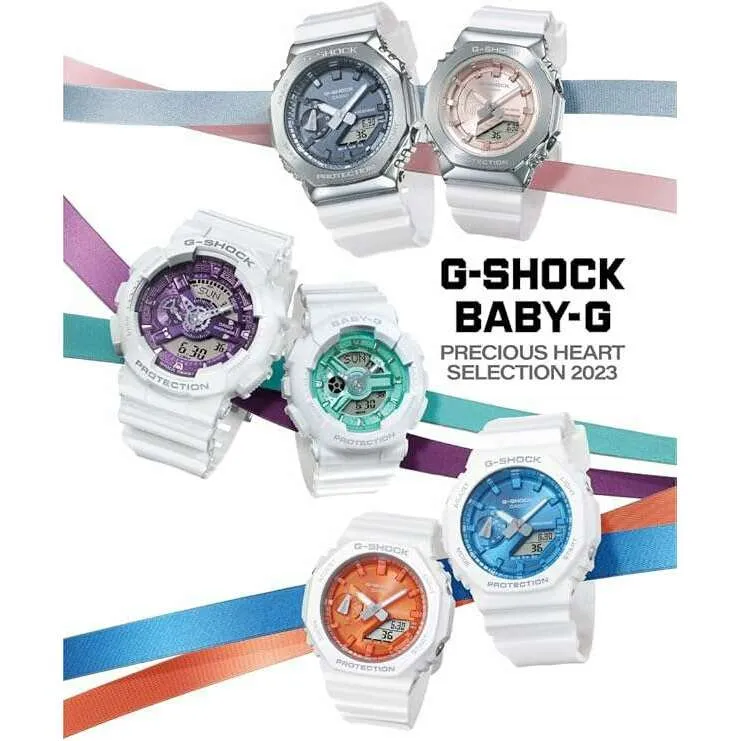 CASIO G-SHOCK PRECIOUS HEART SELECTION WHITE & PURPLE MEN WATCH GA-110WS-7AJF