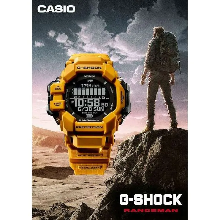 CASIO G-SHOCK RANGEMAN GPS CARDIOMETER BLUETOOTH YELLOW MEN WATCH GPR-H1000-9JR