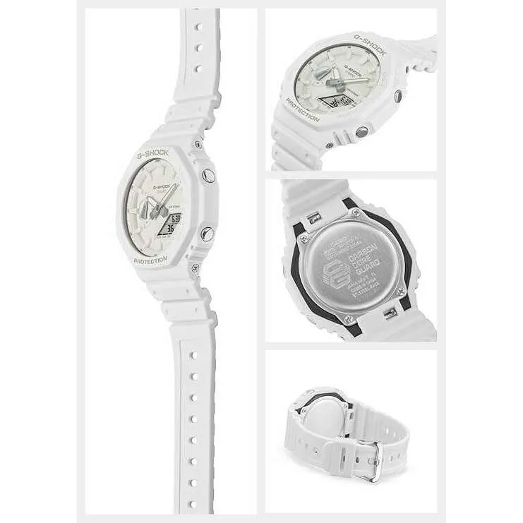 CASIO G-SHOCK TONE ON TONE SERIES ANALOG DIGITAL DIAL ALL WHITE MEN WATCH GA-2100-7A7JF