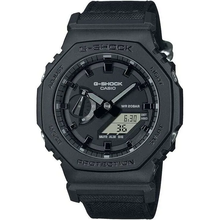 CASIO G-SHOCK UTILITY BLACK SERIES CORDURA ECO FABRIC STRAP MEN WATCH GA-2100BCE-1AJF
