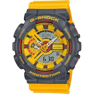 CASIO G-SHOCK YELLOW & GREY DAY-DATE ANALOG DIGITAL MEN WATCH GA-110Y-9AJF