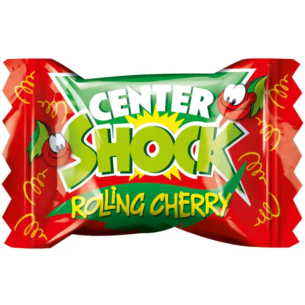 Center Shock Rolling Cherry Chewing Gums - 100 pcs box