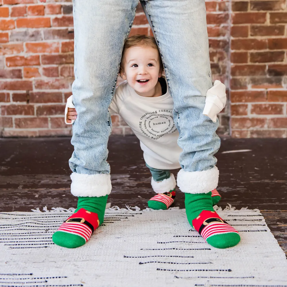 Christmas Elf - Kids & Toddler Recycled Slipper Socks