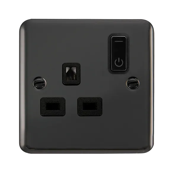 Click Deco Plus DPBN30535BK Ingot 13A 1G RF Smart Socket - Black Nickel (Black)