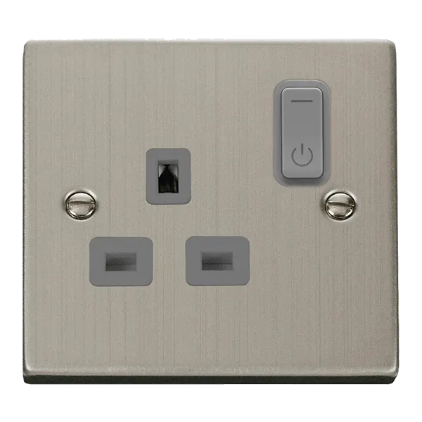 Click Deco VPSS30535GY Victorian Ingot 13A 1G RF Smart Socket - Stainless Steel (Grey)
