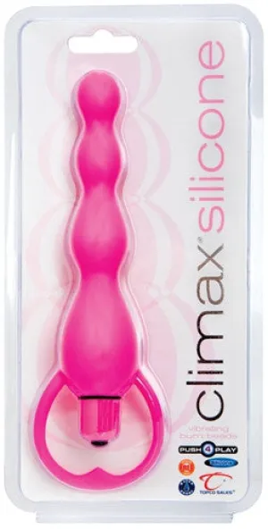 Climax Silicone Vibrating Anal Beads Pink