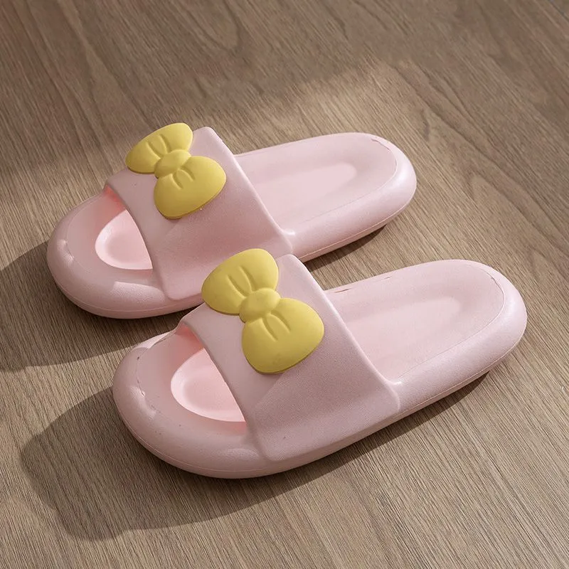 Comfy Bow Tie Slides Shoes