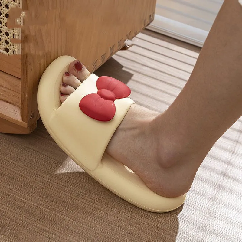 Comfy Bow Tie Slides Shoes