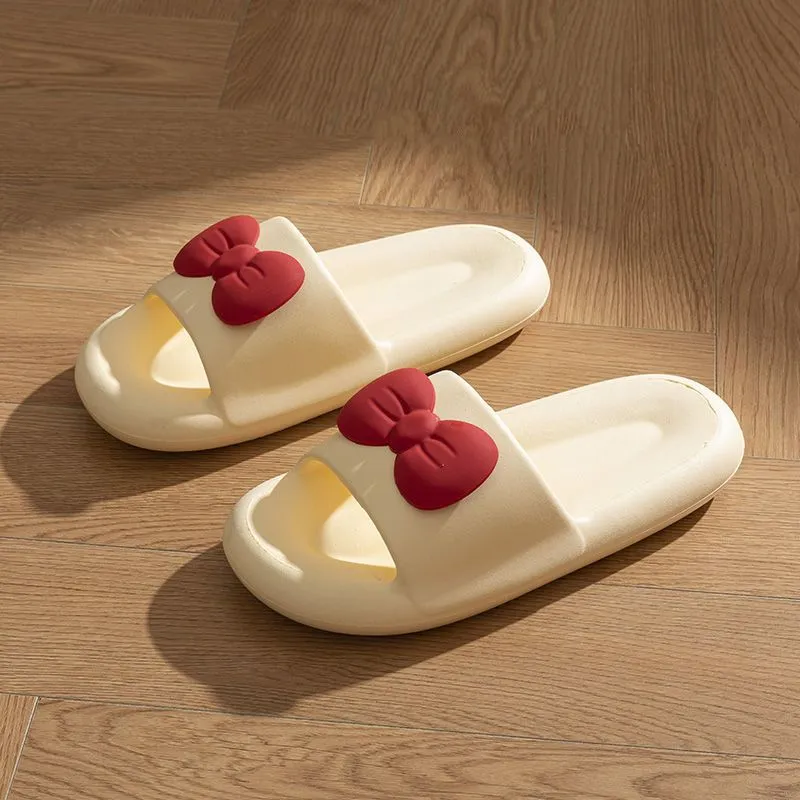 Comfy Bow Tie Slides Shoes