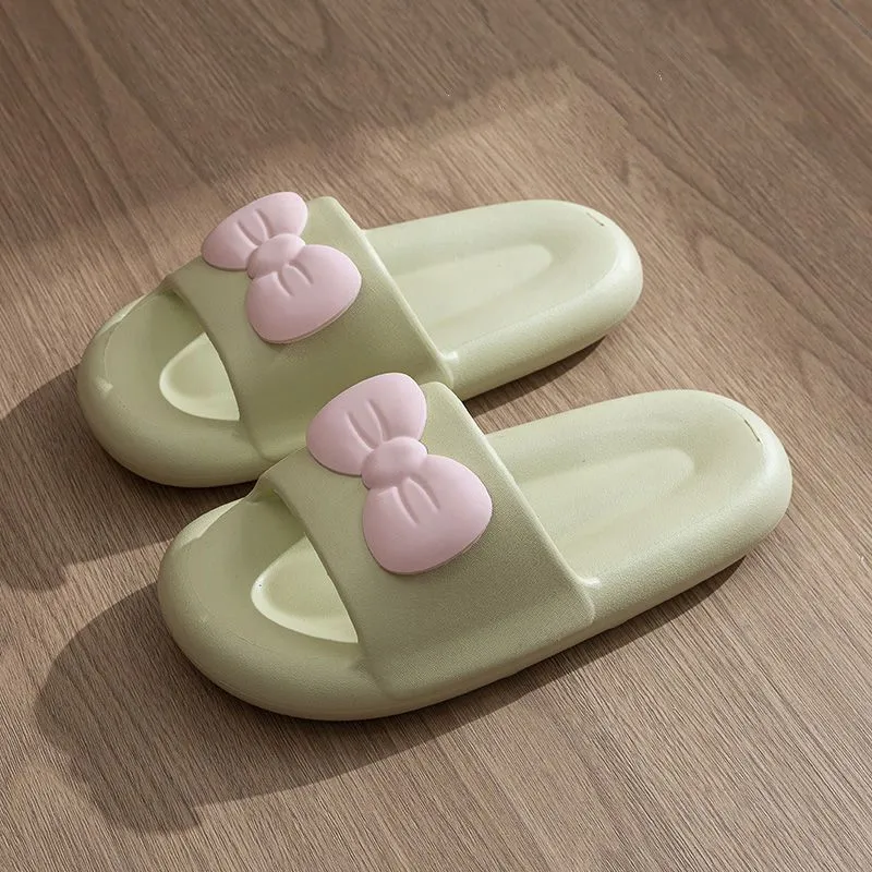 Comfy Bow Tie Slides Shoes
