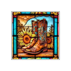 Cowboy Shoes 'Sunflower' 3D Wood Jigsaw Puzzle