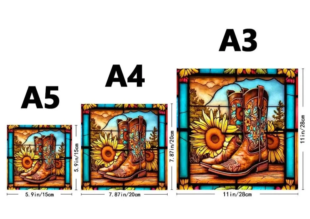 Cowboy Shoes 'Sunflower' 3D Wood Jigsaw Puzzle