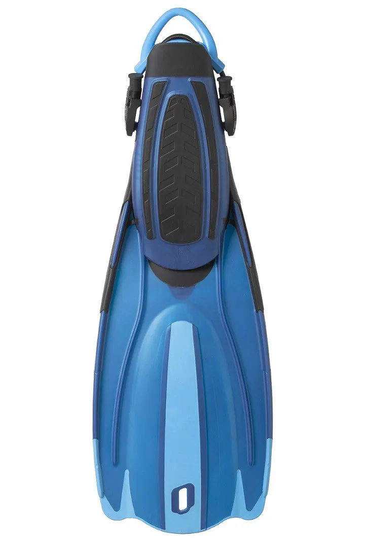 Cressi Maui Adjustable Open Heel Snorkeling Fins Black Blue
