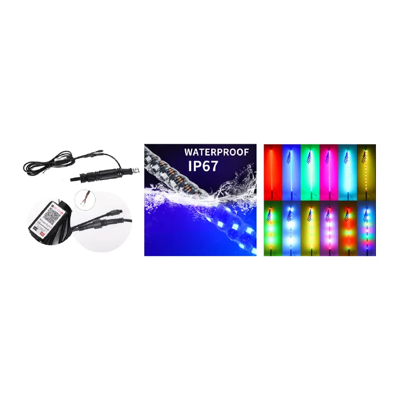 Dynamic RGB Led Whips Lights Mobile App