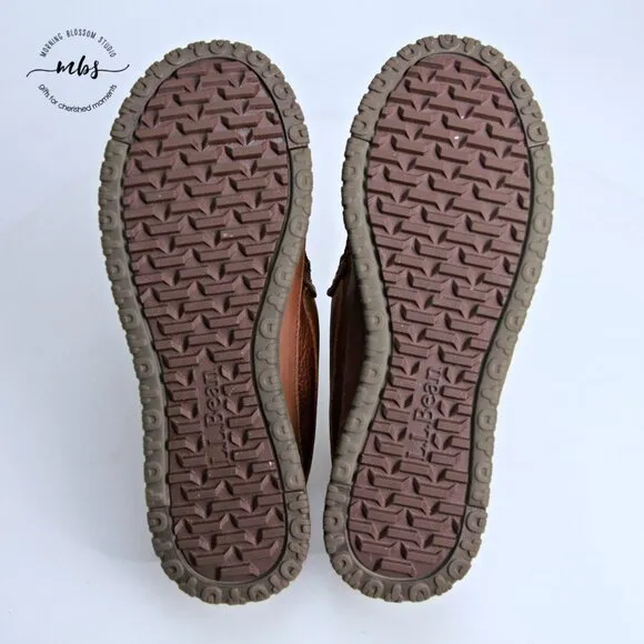 EUC LL Bean All Week Leather Slip Ons w/ Shearling Insole in Brown Men Size 9