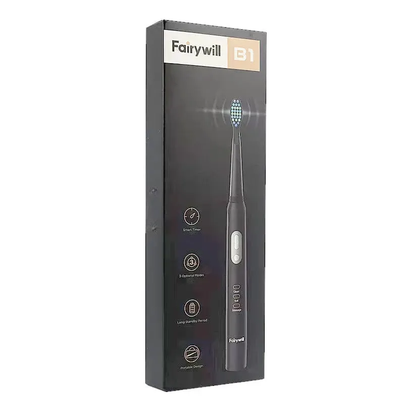 Fairywill B1 Sonic Electric Toothbrush | Battery Operated with 3 Modes and 2 Brush Heads