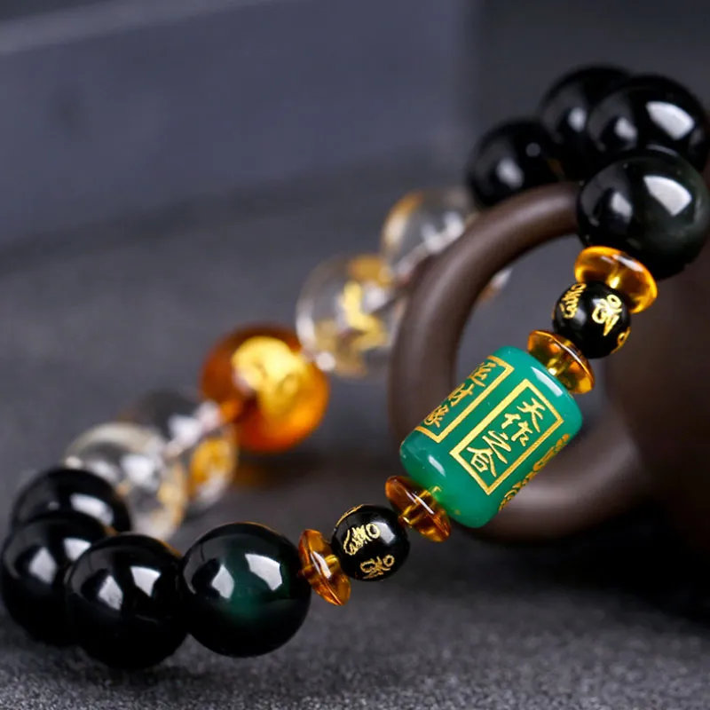 Feng Shui Chinese Zodiac Obsidian Lucky Bracelets For Men and Women