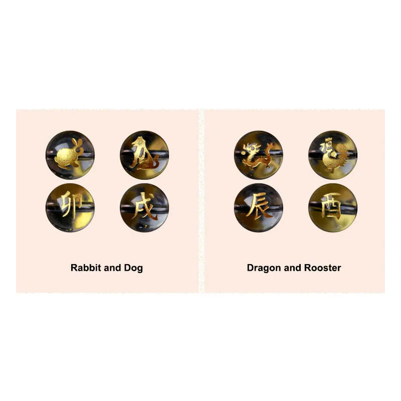 Feng Shui Chinese Zodiac Obsidian Lucky Bracelets For Men and Women