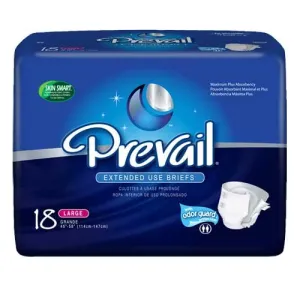 First Quality NTB-013 Prevail® PM Extended Wear Brief, Large 45-58", Pack of 18