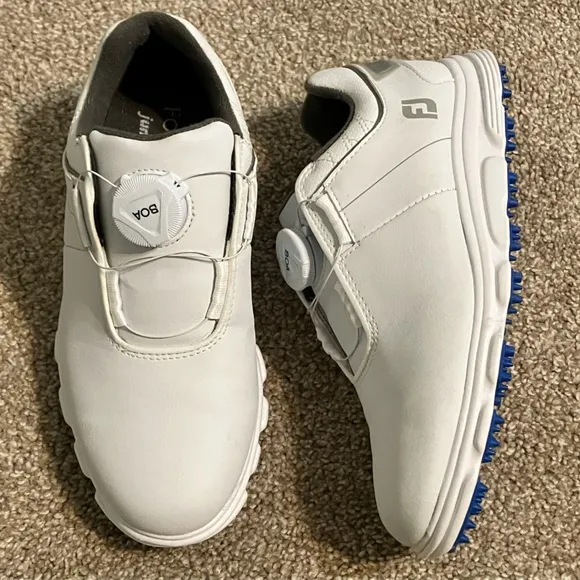 FootJoy White Junior GJ Golf Shoes Size 2 M NWOT
