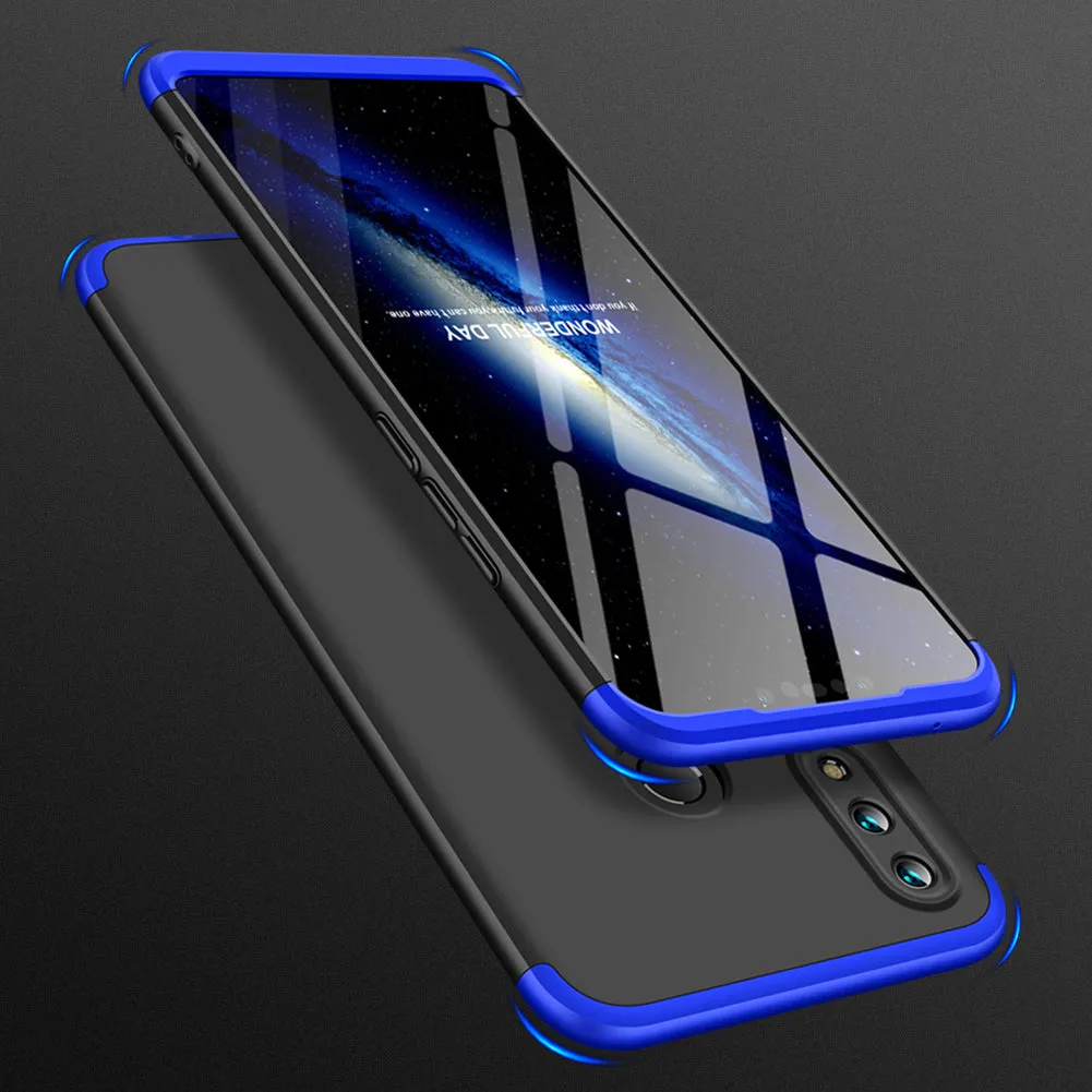 For HUAWEI NOVA 3I/P smart Plus 3 in 1 360 Degree Non-slip Shockproof Full Protective Case blue black blue